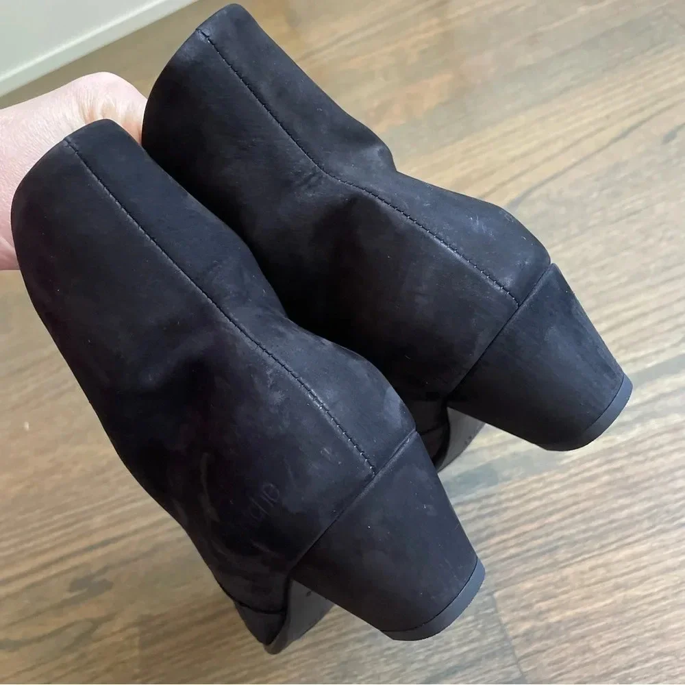 Arche Black Suede Heeled Booties Made in France size 40 or US 9